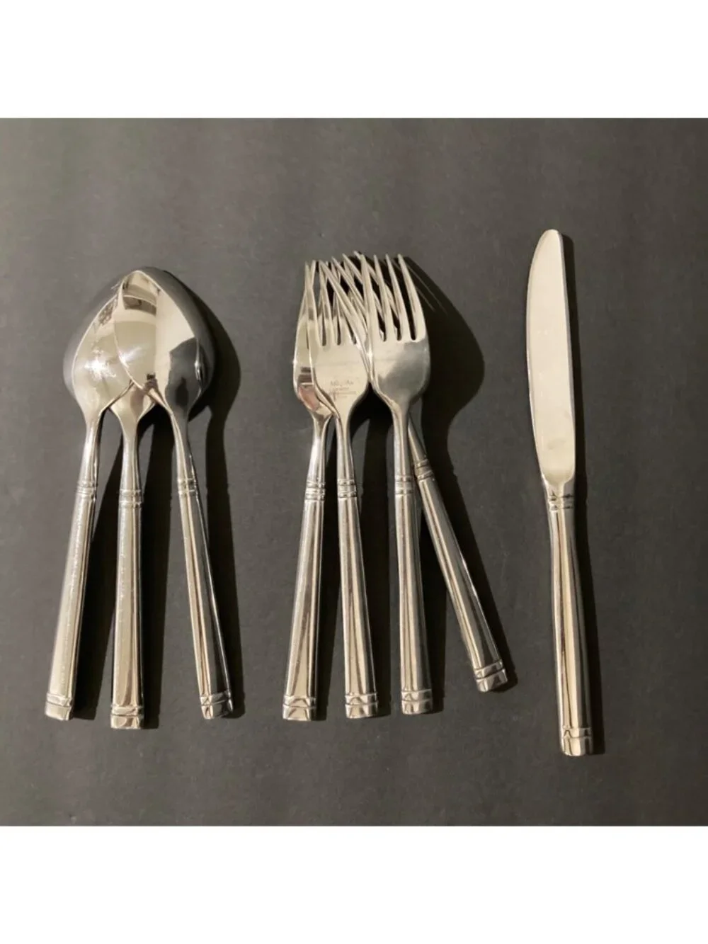 Mikasa Stephanie Flatware Forged Stainless Steel Dinner Fork Spoon Knife Lot 8